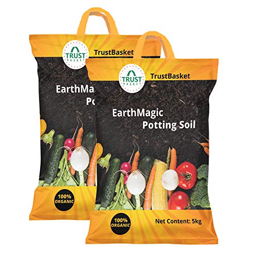 TrustBasket Enriched Premium Organic Earth Magic Potting Soil Mix with Required Fertilizers for Plants – 10 KG