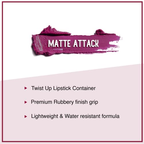 SUGAR Cosmetics – Matte Attack – Transferproof Lipstick – 03 The Grandberries (Dark Berry) – 2 gms – Transferproof Lipstick Matte Finish, Lasts Up to 8 hours