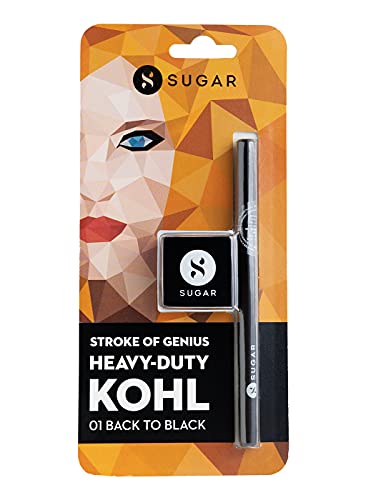 SUGAR Cosmetics - Stroke Of Genius - Heavy-duty Kohl - 01 Back To Black (Black) - Waterproof Kohl Pencil, Lasts Up to 8 hours