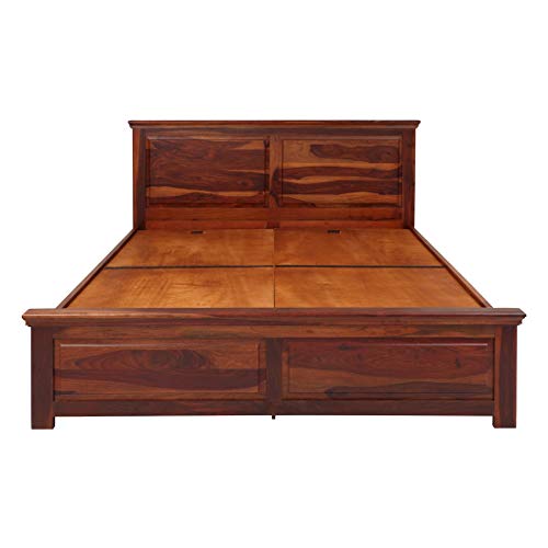 EVOK Sophia Solidwood King Bed with Box Storage- Walnut