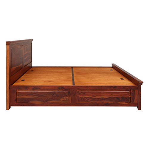 EVOK Sophia Solidwood King Bed with Box Storage- Walnut