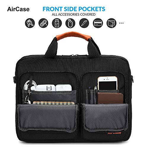 AirCase Laptop Messenger Bag Case Cover Pouch for 15.6 -Inch Laptop Bag for Men & Women (Black)