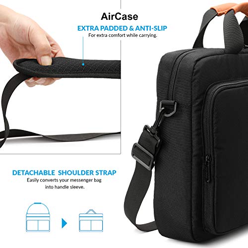 AirCase Laptop Messenger Bag Case Cover Pouch for 15.6 -Inch Laptop Bag for Men & Women (Black)