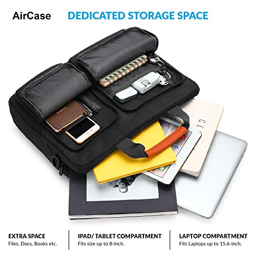 AirCase Laptop Messenger Bag Case Cover Pouch for 15.6 -Inch Laptop Bag for Men & Women (Black)