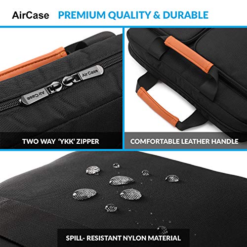 AirCase Laptop Messenger Bag Case Cover Pouch for 15.6 -Inch Laptop Bag for Men & Women (Black)
