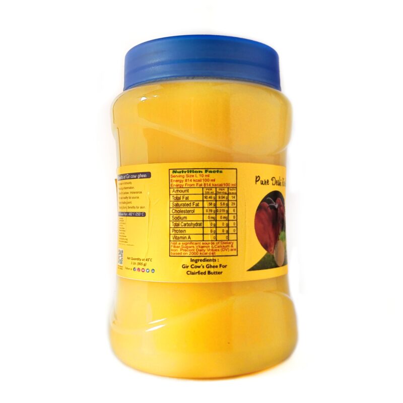 KAPU & RANCHO INTERNACIONAL Gir Cow’s Ghee – Pure Desi Kathiyadwadi – 1500ml (1.5KG)